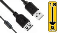 Cable alargador USB A-A 2.0 M/H con filtros
