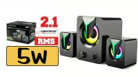 Altavoz de mesa USB Led 2.1 5W + 2 x 2.5W Negro