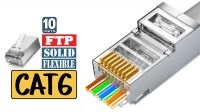 Conector Passagem RJ-45 cabo FTP sólido/flexível 24AWG (10)