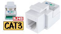 Conector UTP RJ45 Cat.3 auto cravar branco